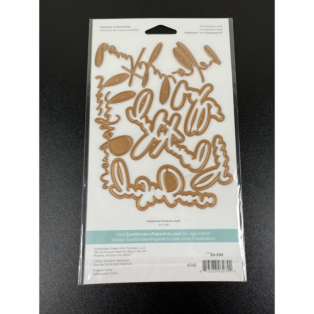 Spellbinders Etched Dies - Wonderful Script Sentiments, S5-536 - Picture 2 of 2